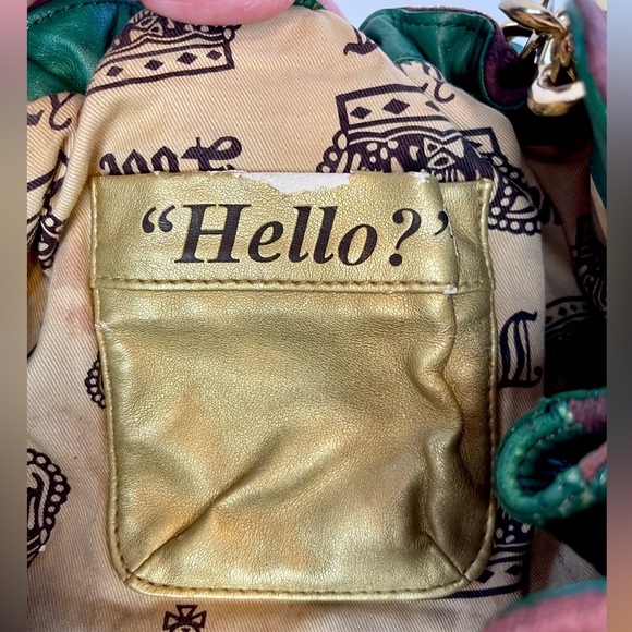 🍀Vintage Juicy Couture Royal Couture Chain Shoulder Bag Hobo Brown Purple Green - Picture 8 of 10